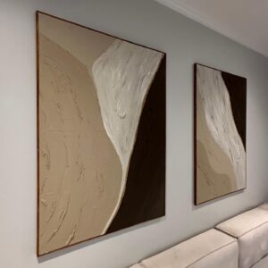 A0 Set of two Neutral Toned Abstract Wall Art