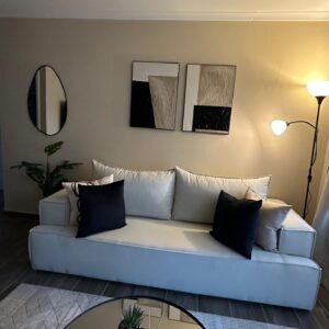 Set of two geometric textured canvases