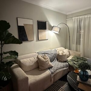 A2 set of two black and beige textured wall art