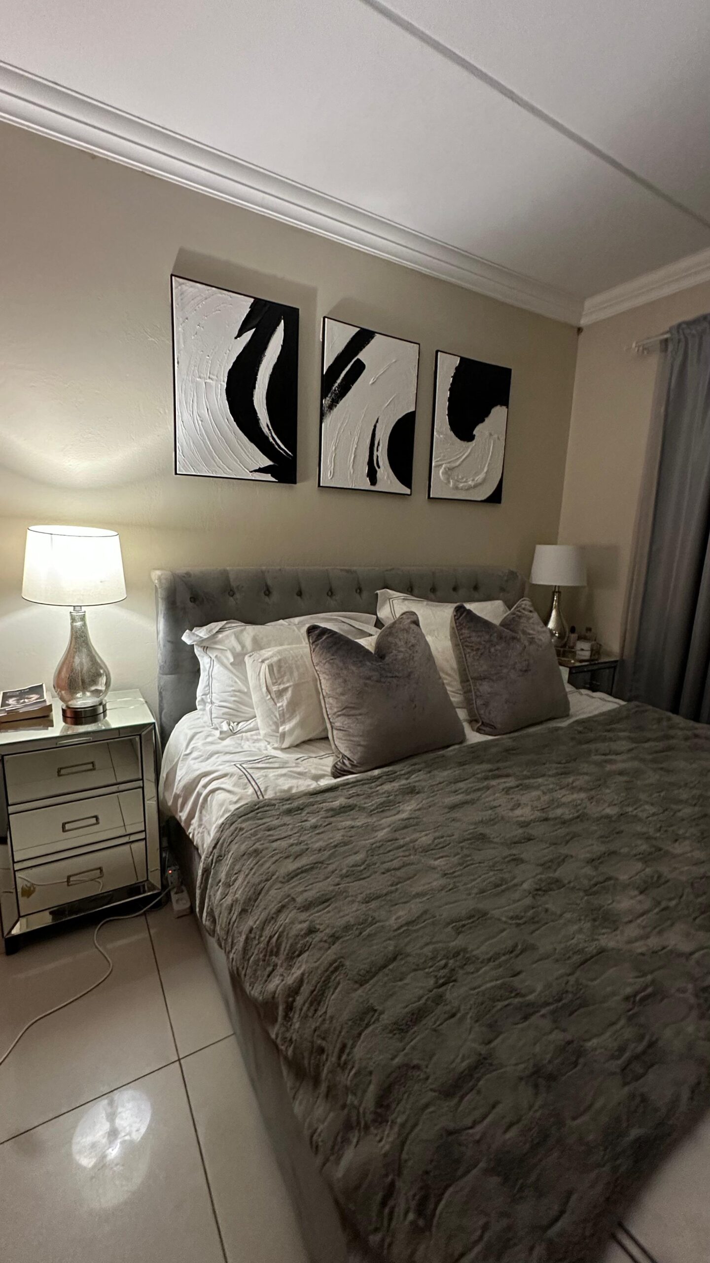 A2 Set of Three Black and White Abstract Wall Art - Image 3