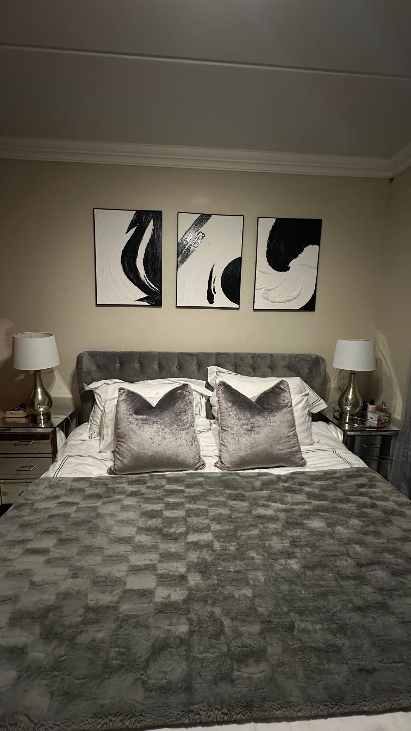 A2 Set of Three Black and White Abstract Wall Art