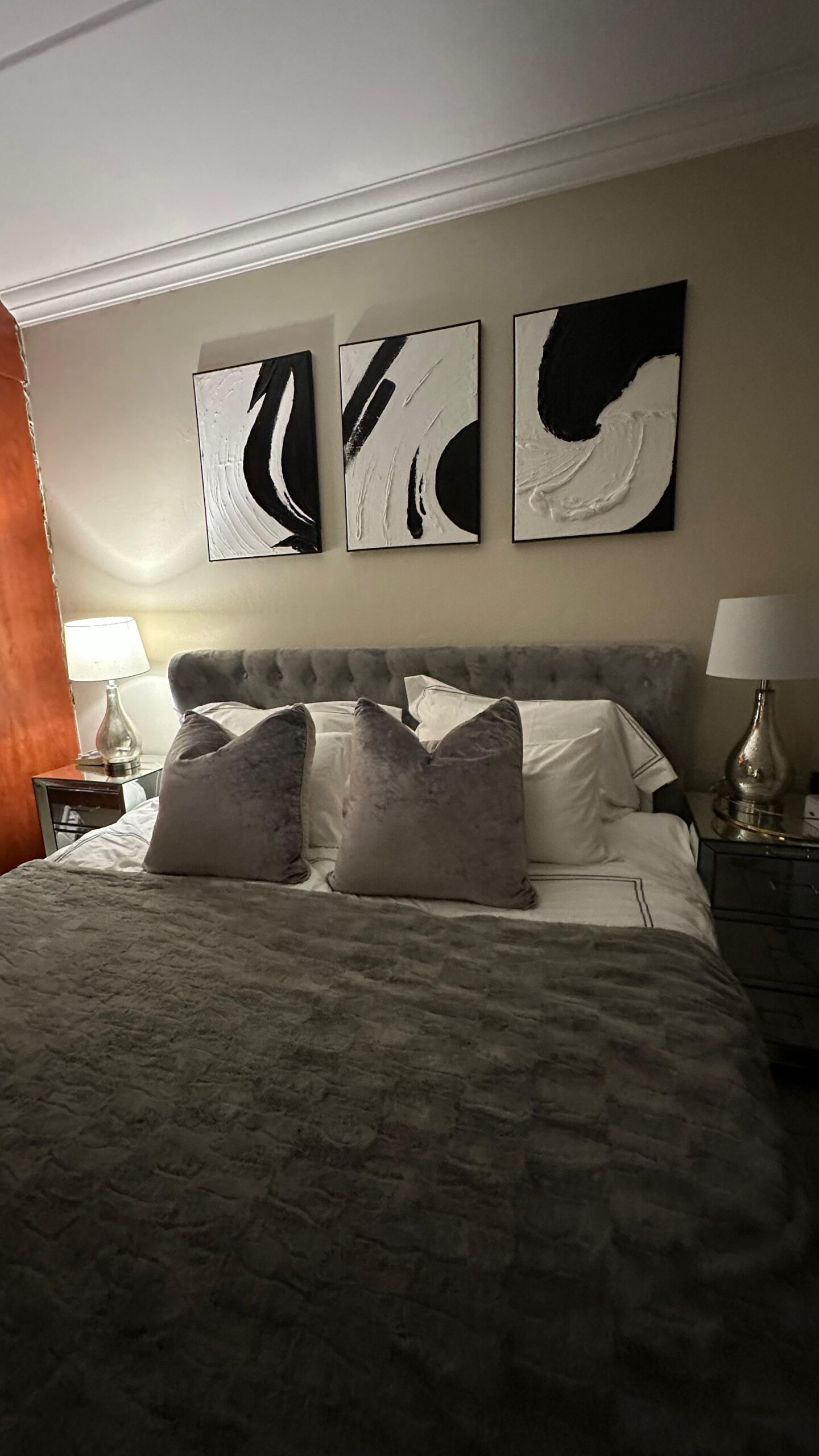 A2 Set of Three Black and White Abstract Wall Art - Image 4