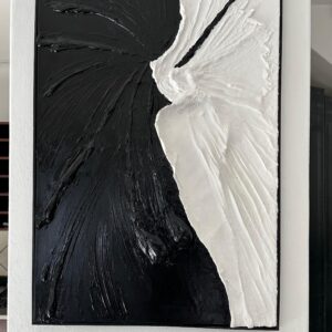 A1 Black & White Textured Wall Art