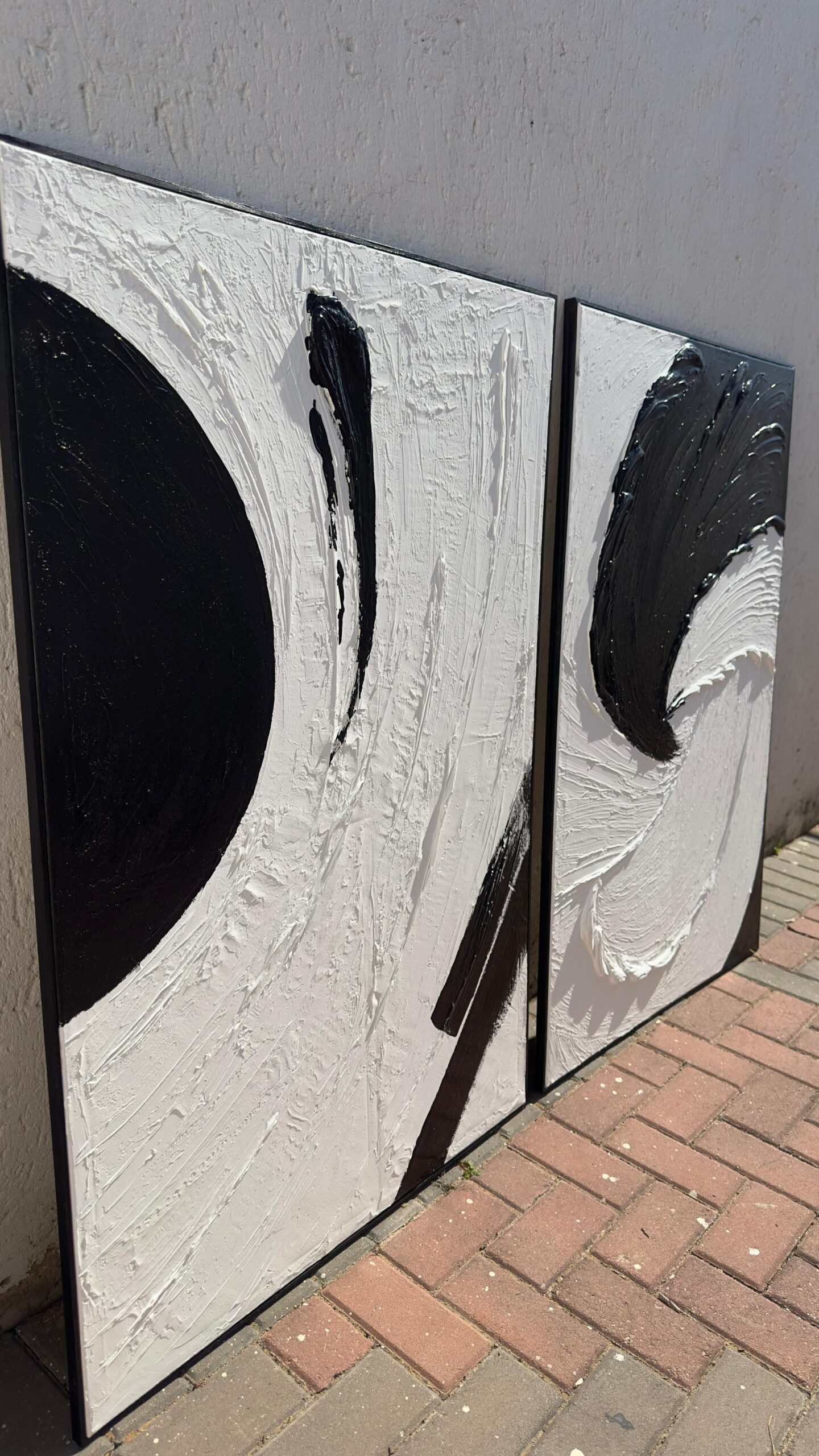 A0 black and white textured wall art - Image 2