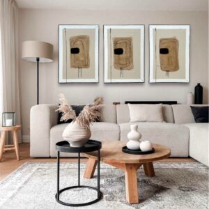 A1 Set of Three Neutral Toned Abstract Wall Art