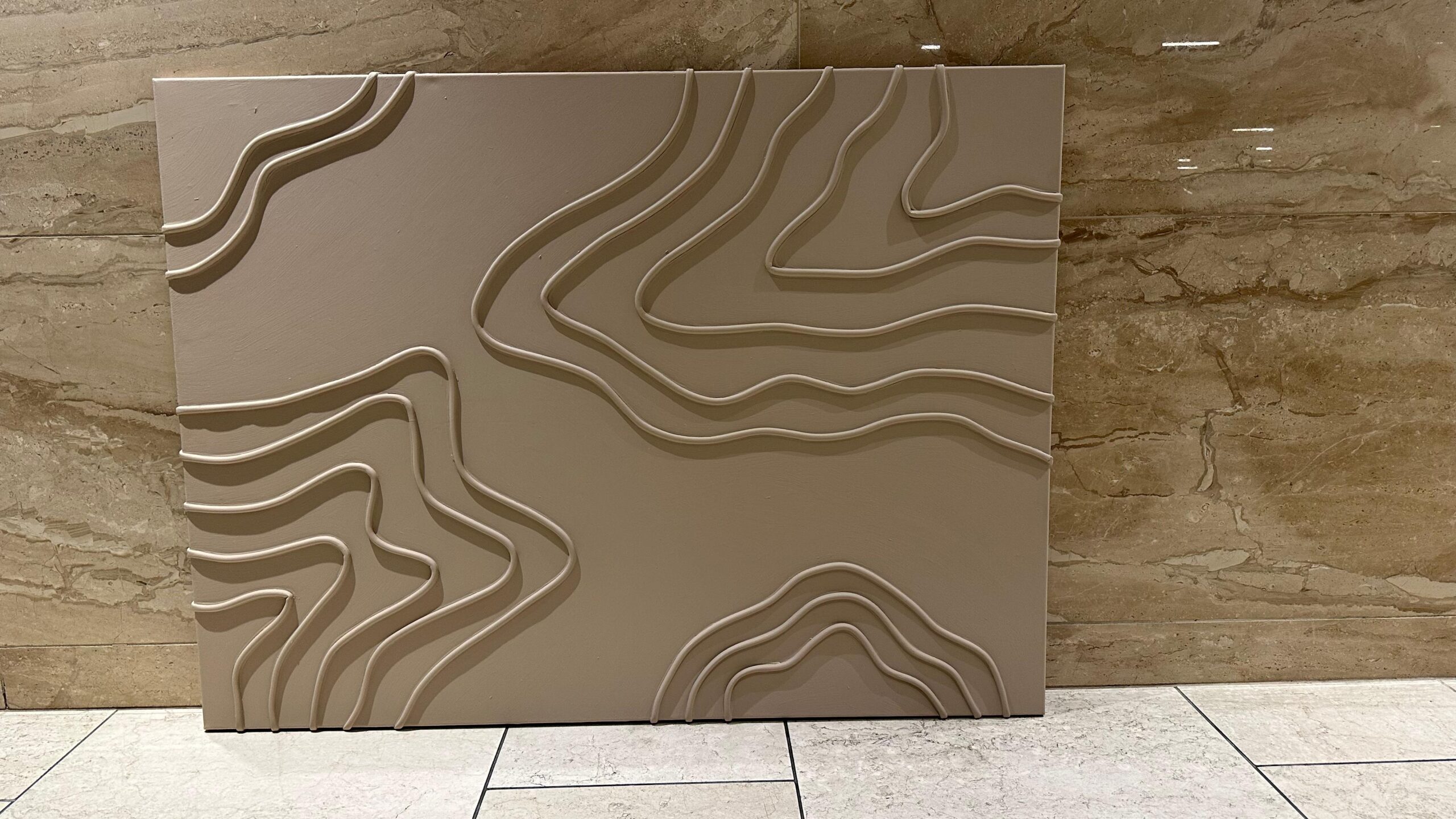 A0 Brown Contour Lines Textured wall art - Image 2