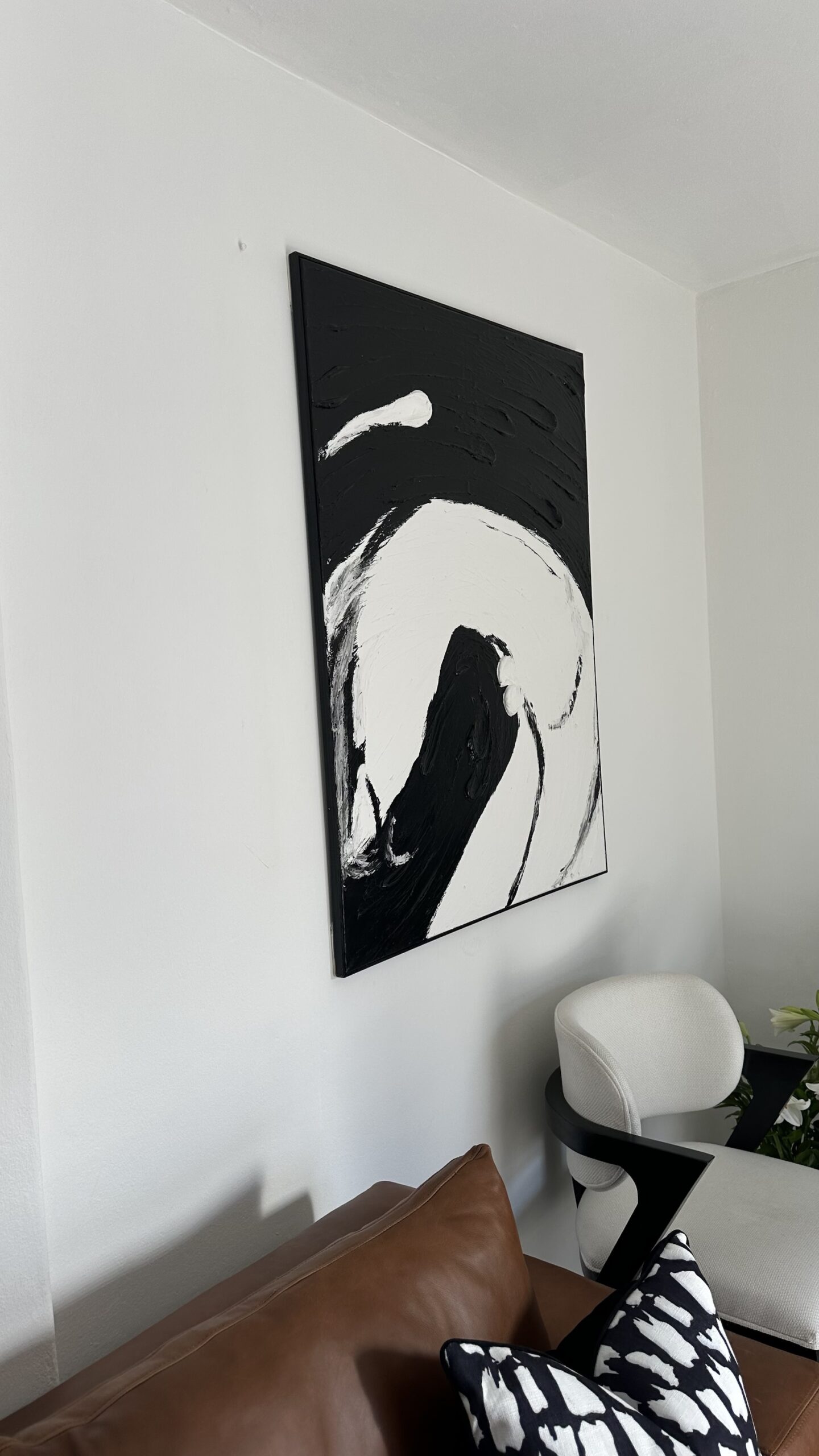 Black & White Textured Wall Art - Image 2