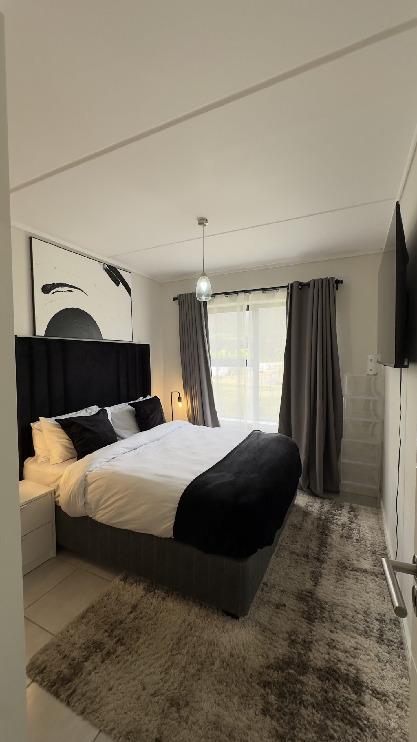 A0 Black and White Textured Abstract Wall Art