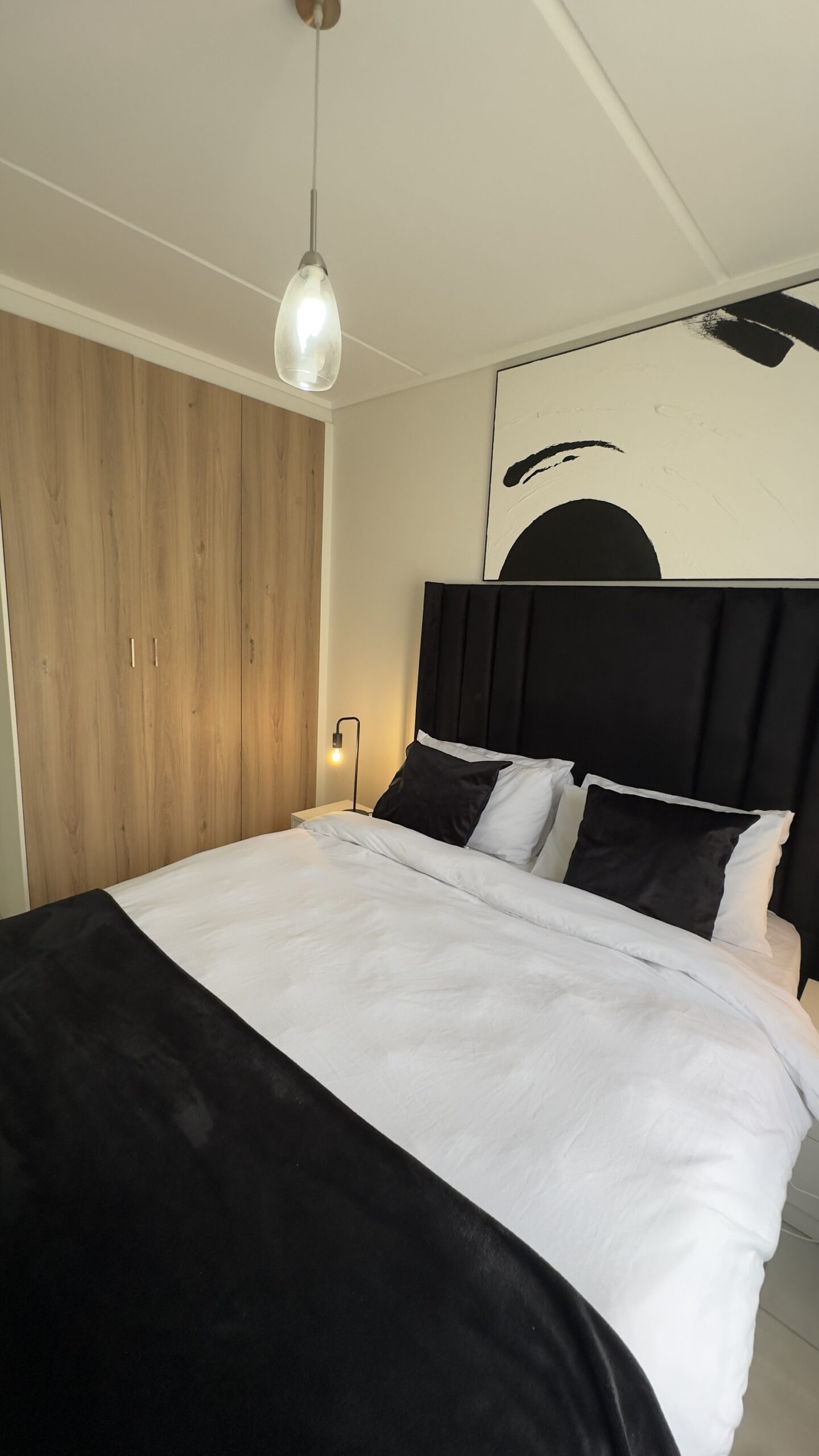 A0 Black and White Textured Abstract Wall Art - Image 2