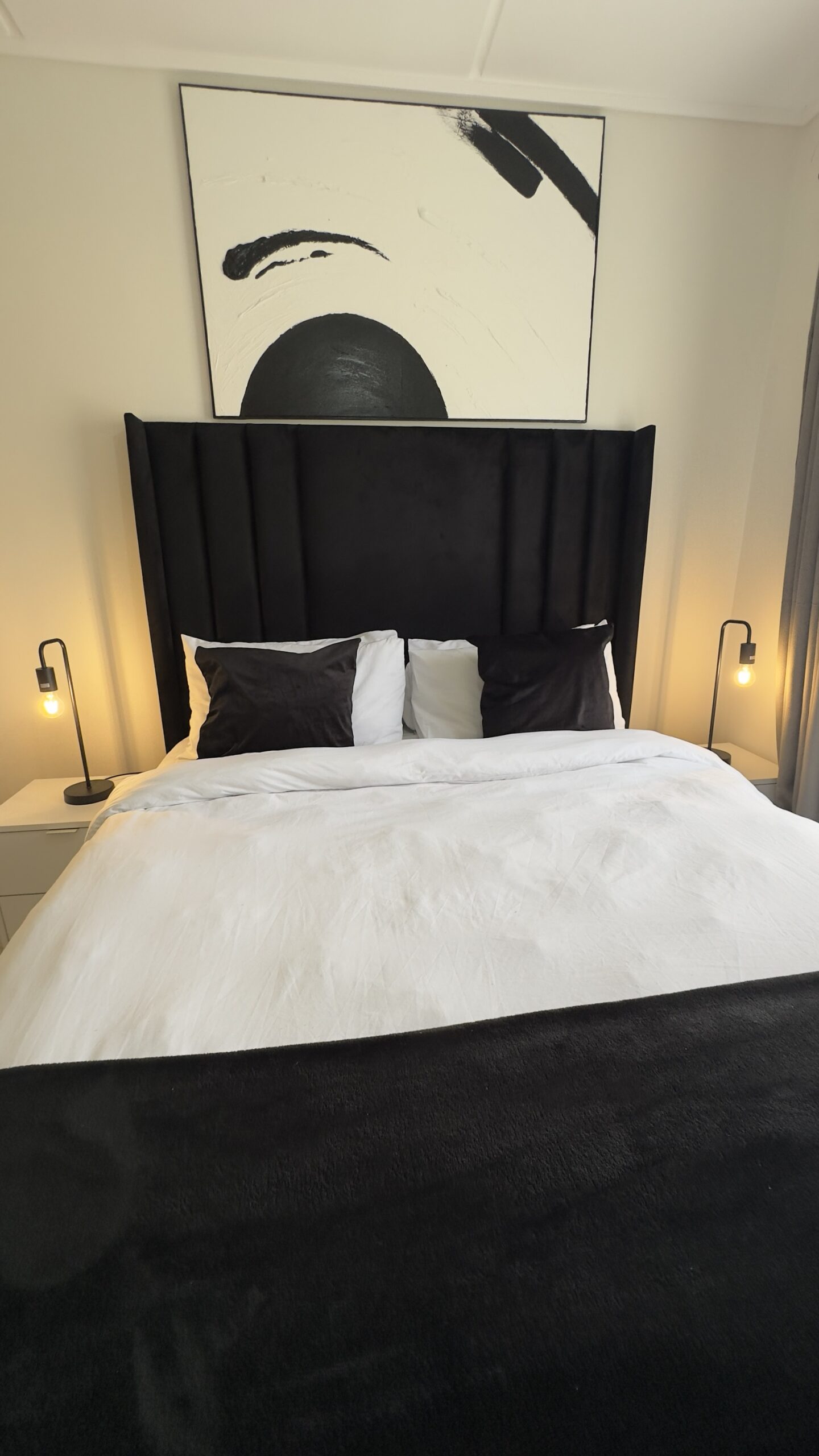 A0 Black and White Textured Abstract Wall Art - Image 3