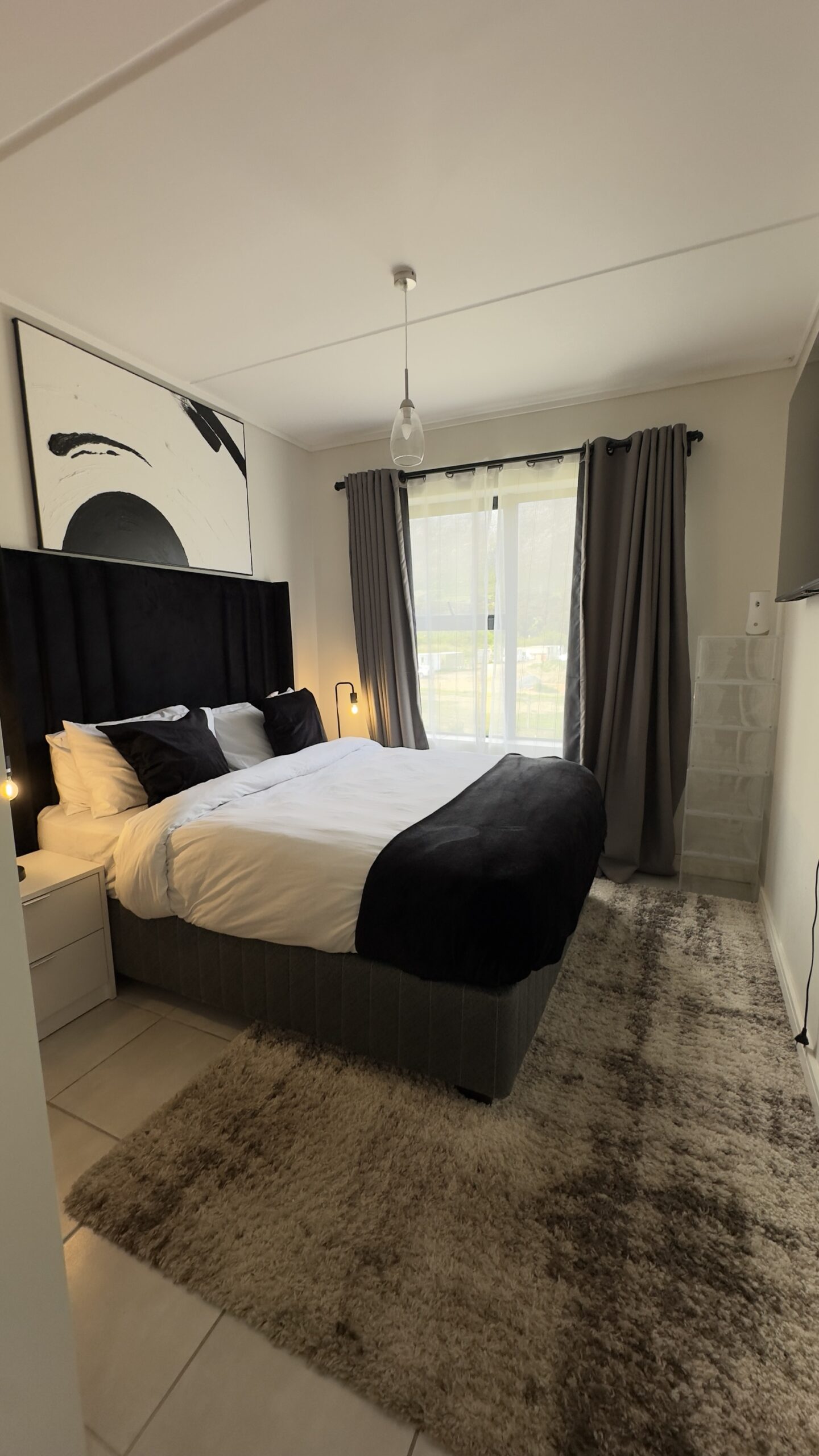 A0 Black and White Textured Abstract Wall Art - Image 4